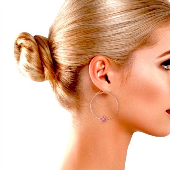 NWT, Kendra Scott Rosegold Elberta Hoops - Picture 4 of 5